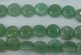 CAJ80 15.5 inches 10mm flat round green aventurine beads wholesale