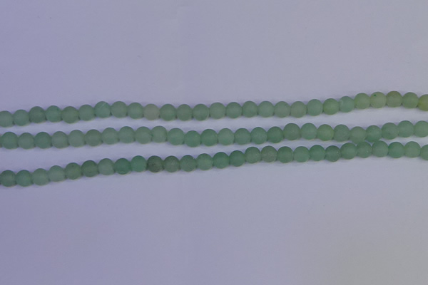 CAJ801 15.5 inches 6mm round matte green aventurine beads wholesale