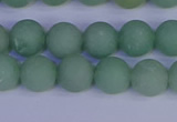 CAJ803 15.5 inches 10mm round matte green aventurine beads wholesale