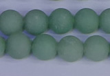 CAJ804 15.5 inches 12mm round matte green aventurine beads wholesale