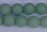 CAJ805 15.5 inches 14mm round matte green aventurine beads wholesale