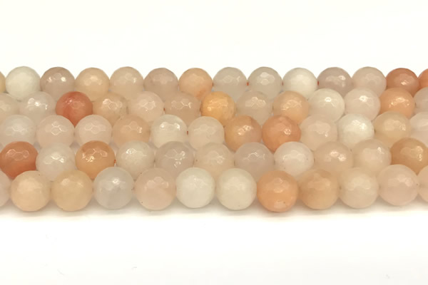 CAJ822 15 inches 10mm faceted round pink aventurine beads