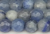 CAJ825 15 inches 6mm faceted round blue aventurine beads