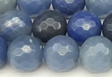 CAJ826 15 inches 8mm faceted round blue aventurine beads