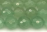 CAJ830 15 inches 6mm faceted round green aventurine beads