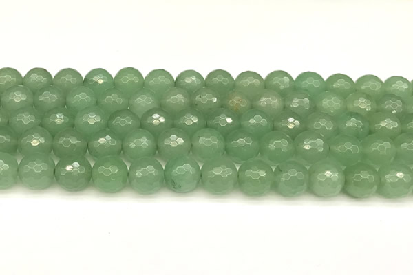 CAJ831 15 inches 8mm faceted round green aventurine beads