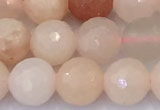 CAJ858 15 inches 8mm faceted round pink aventurine beads