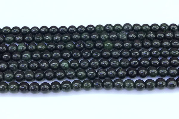 CAJ867 15 inches 6mm round black jade gemstone beads