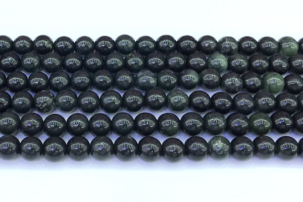 CAJ868 15 inches 8mm round black jade gemstone beads