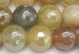 CAJ871 15 inches 8mm faceted round AB-color jade beads