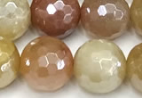 CAJ872 15 inches 10mm faceted round AB-color jade beads