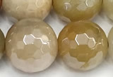 CAJ873 15 inches 12mm faceted round AB-color jade beads