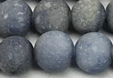 CAJ879 15 inches 12mm round matte blue aventurine beads