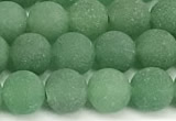 CAJ880 15 inches 4mm round matte green aventurine beads