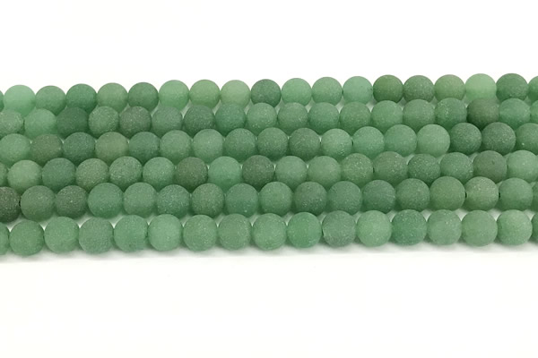 CAJ880 15 inches 4mm round matte green aventurine beads