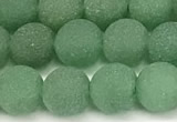 CAJ881 15 inches 6mm round matte green aventurine beads