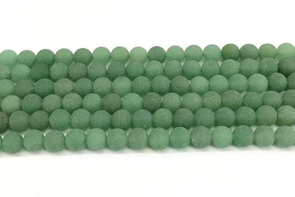 CAJ881 15 inches 6mm round matte green aventurine beads