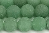 CAJ882 15 inches 8mm round matte green aventurine beads