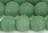 CAJ883 15 inches 10mm round matte green aventurine beads