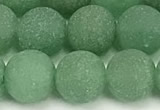 CAJ884 15 inches 12mm round matte green aventurine beads