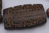 CAL20 14.5 inches 42*59mm carved flat drum agalmatolite beads