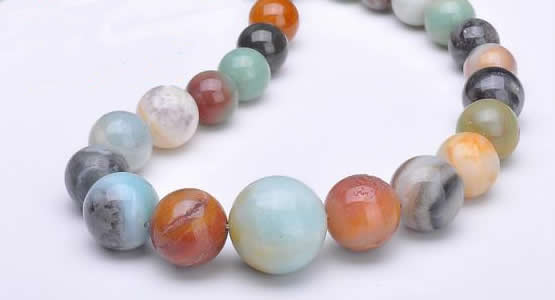 CAM08 15.5 inches round different sizes natural amazonite beads