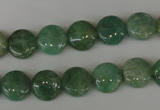 CAM1015 15.5 inches 10mm flat round natural Russian amazonite beads