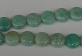 CAM1016 15.5 inches 10mm flat round natural Russian amazonite beads