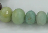 CAM107 15.5 inches multi-size faceted rondelle amazonite gemstone beads