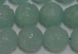 CAM1126 15.5 inches 16mm carved round amazonite beads wholesale