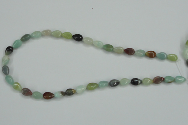 CAM115 15.5 inches 8*10mm flat teardrop amazonite gemstone beads