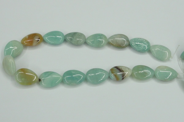 CAM117 15.5 inches 18*25mm flat teardrop amazonite gemstone beads