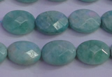 CAM1203 15.5 inches 10*14mm faceted oval Russian amazonite beads