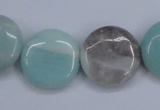 CAM123 15.5 inches 20mm flat round amazonite gemstone beads