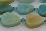 CAM1421 15.5 inches 11*16mm flat teardrop Chinese amazonite beads