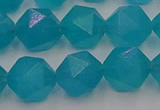 CAM1434 15.5 inches 12mm faceted nuggets dyed amazonite gemstone beads