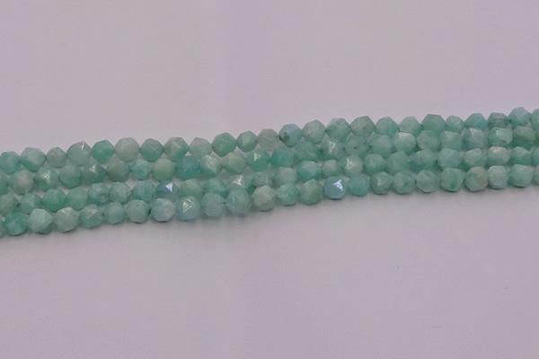 CAM1436 15.5 inches 6mm faceted nuggets amazonite gemstone beads