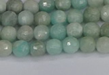 CAM1450 15.5 inches 4mm faceted round amazonite gemstone beads