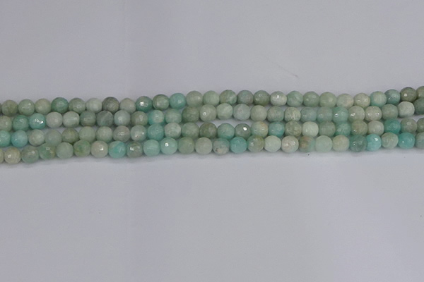 CAM1450 15.5 inches 4mm faceted round amazonite gemstone beads