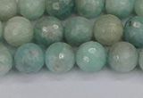 CAM1452 15.5 inches 8mm faceted round amazonite gemstone beads