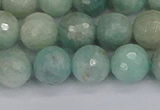 CAM1453 15.5 inches 10mm faceted round amazonite gemstone beads