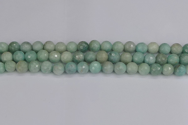 CAM1453 15.5 inches 10mm faceted round amazonite gemstone beads