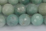 CAM1454 15.5 inches 12mm faceted round amazonite gemstone beads