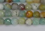 CAM1458 15.5 inches 4mm faceted round amazonite beads wholesale