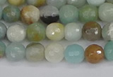 CAM1459 15.5 inches 6mm faceted round amazonite beads wholesale