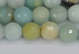 CAM1461 15.5 inches 10mm faceted round amazonite beads wholesale