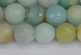 CAM1462 15.5 inches 12mm faceted round amazonite beads wholesale