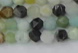 CAM1466 15.5 inches 6mm faceted nuggets black amazonite beads