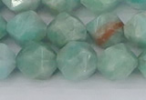 CAM1474 15.5 inches 10mm faceted nuggets Brazilian amazonite beads