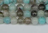 CAM1480 15.5 inches 4mm round Madagascar black amazonite beads